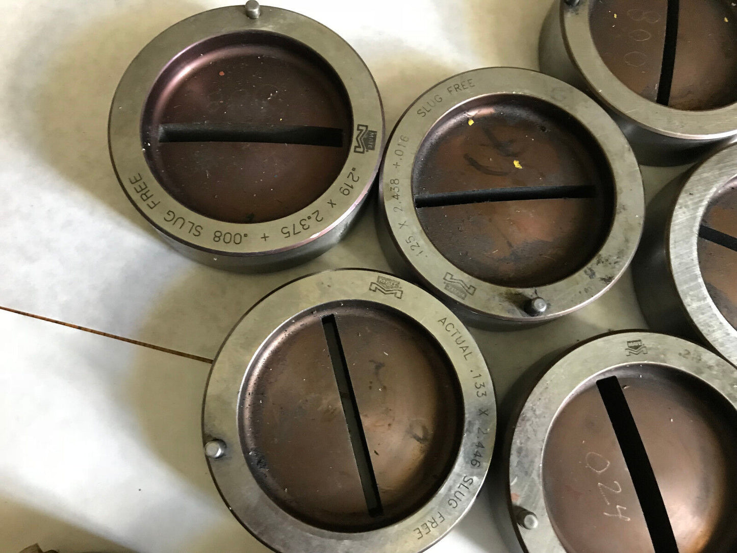 Lot 19 Mate .219X2.375 Rectangular Turret Punch Slug Free Dies,3-1/2" O.D.,Ab