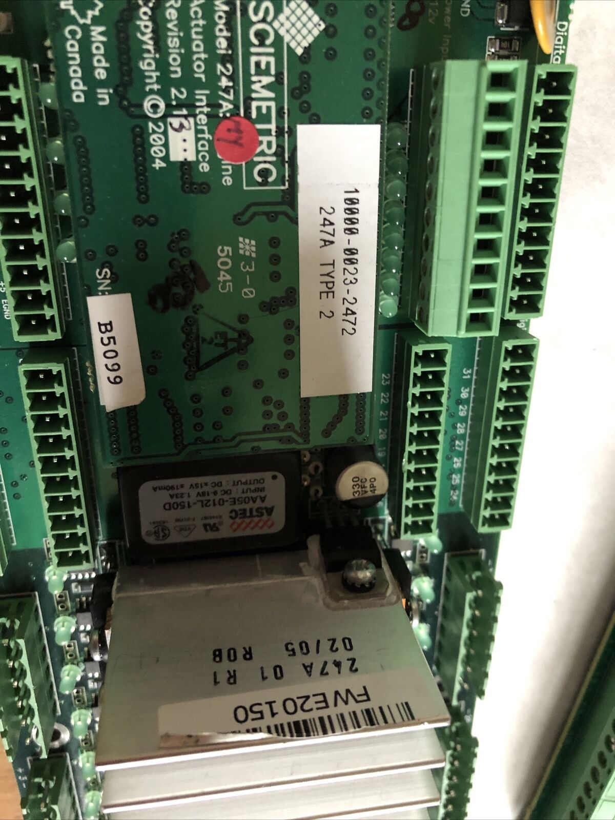 Sciemetric 10000-0023-2472,Actuator Interface,Revision 2.13. Model 247A 01 R1,Dg