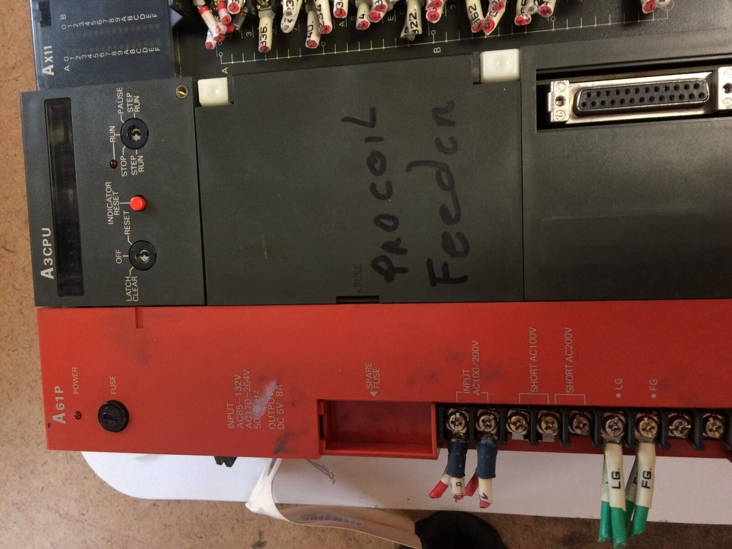 Mitsubishi A3cpu Melsec Plc System, With A61p, Ax11,Te