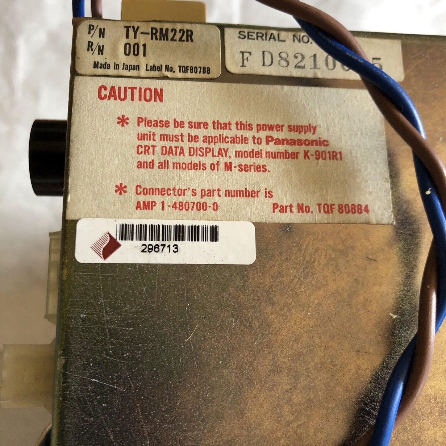 Matsushita M-12021Nb 12" Crt Monitor, Ty-Rm22r,Nl1201d31be Panel,3.15A-250V,Ch
