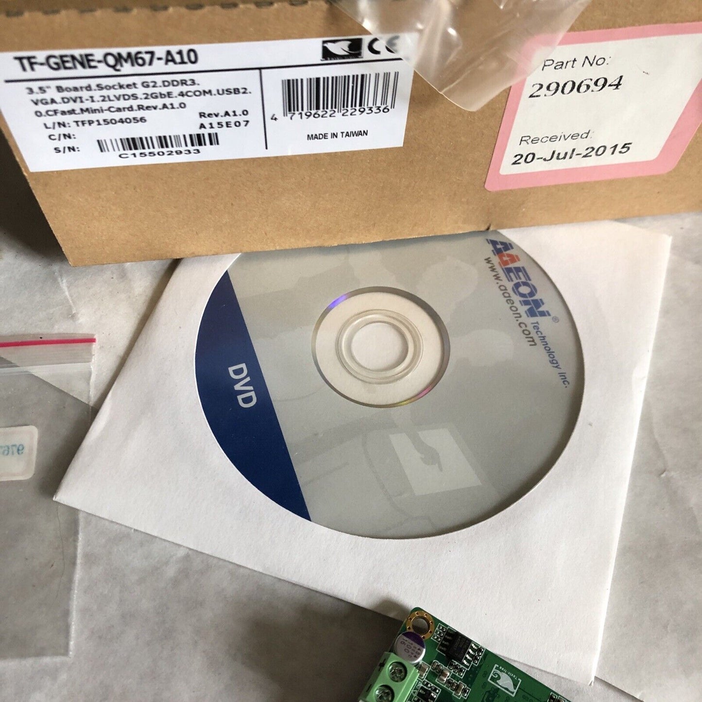 New Aaeon Tf-Gene-Qm67-A10,1907Qm7713,Gene-Qm67,Ff