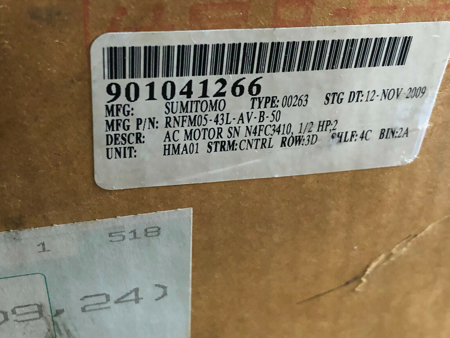 New Sumitomo Rnfm05-43L-Av-B-50 Ac Gear Motor,Induction Motor Tc-Fv/Fb-1B,1/2,Db