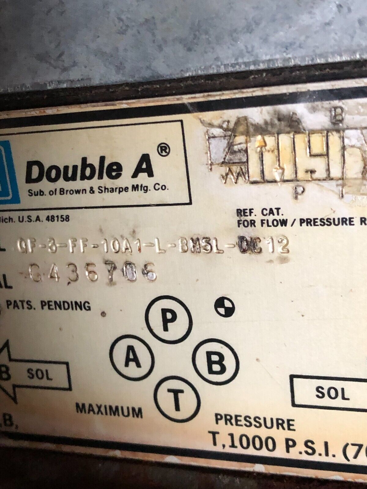 Double A Qf-06H-C-10B1-L-Y-T-Bh5l-Dc Hydraulic Valve,Df-3-Ff-10A1-L-Bh5l-Dc,Bp