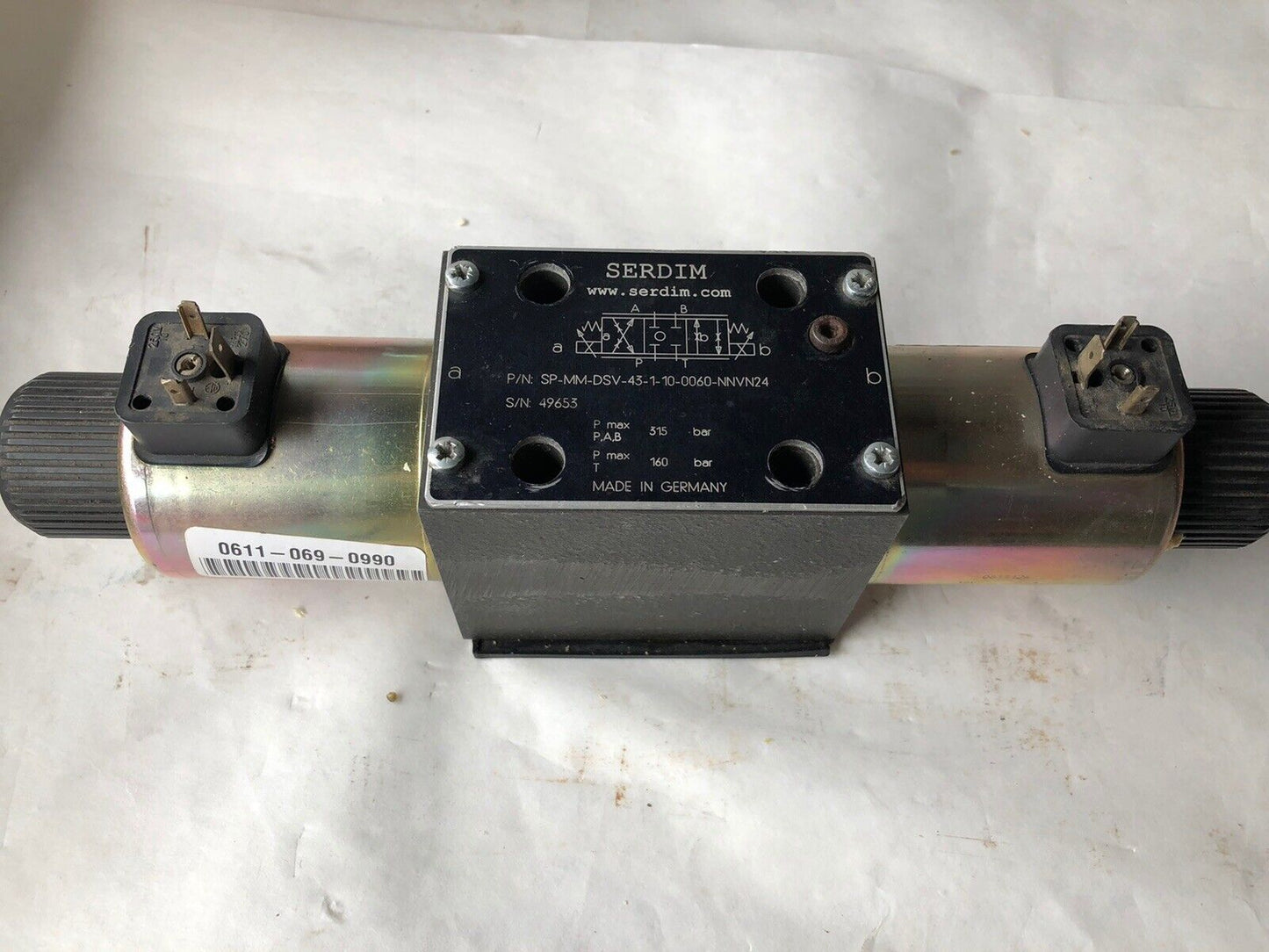 New Serdim Sp-Mm-Dsv-43-1-10-0060-Nnvn24 Hydraulic Solenoid Valve,12Vdc,2.4A,Ta