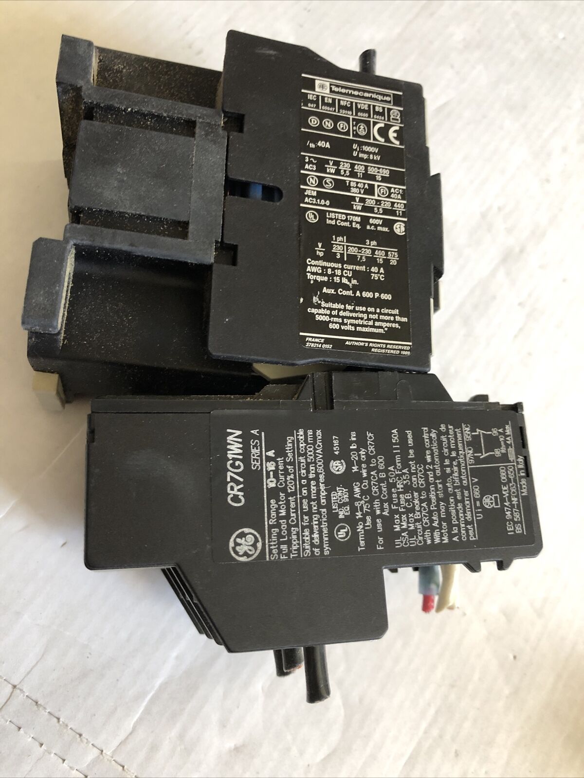 Telemecanique Lc1 D2510 Contactor,Ge Cr7g1wn ,120V,Dg
