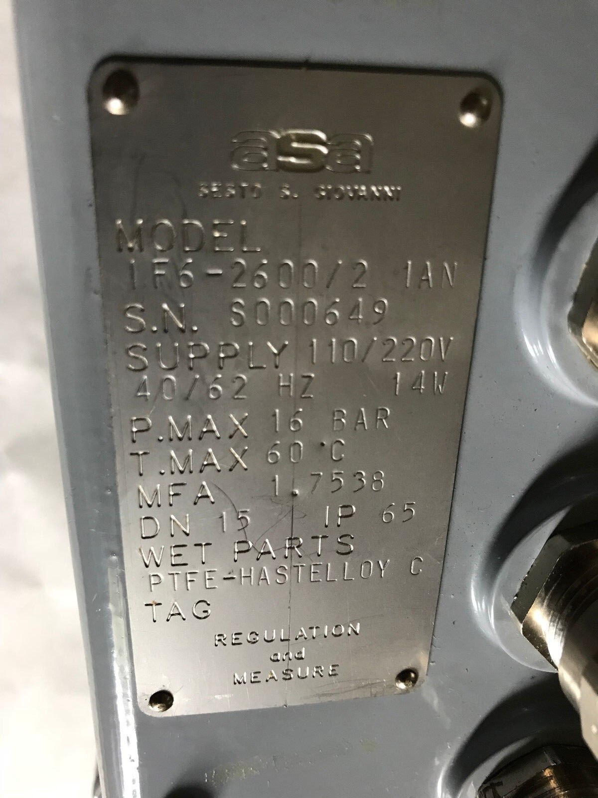 New Asa If6-2600/2 1An Flow Control 110/220V,If6-2600/2 1An,1F6-2600/2 1An,Ag