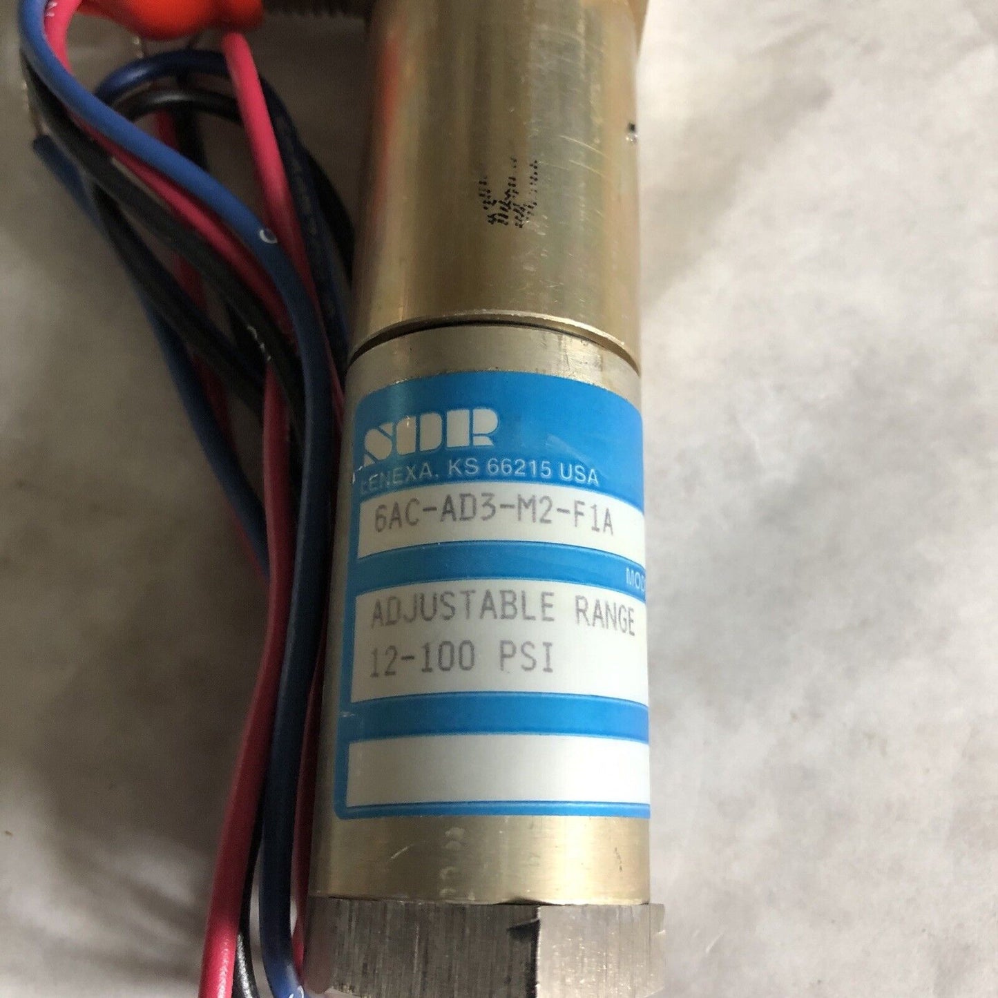 New Sor 6Ac-Ad3-M2-F1a Pressure Switch,12-100 Adj. Range,Overrange 1500Psi,Bc