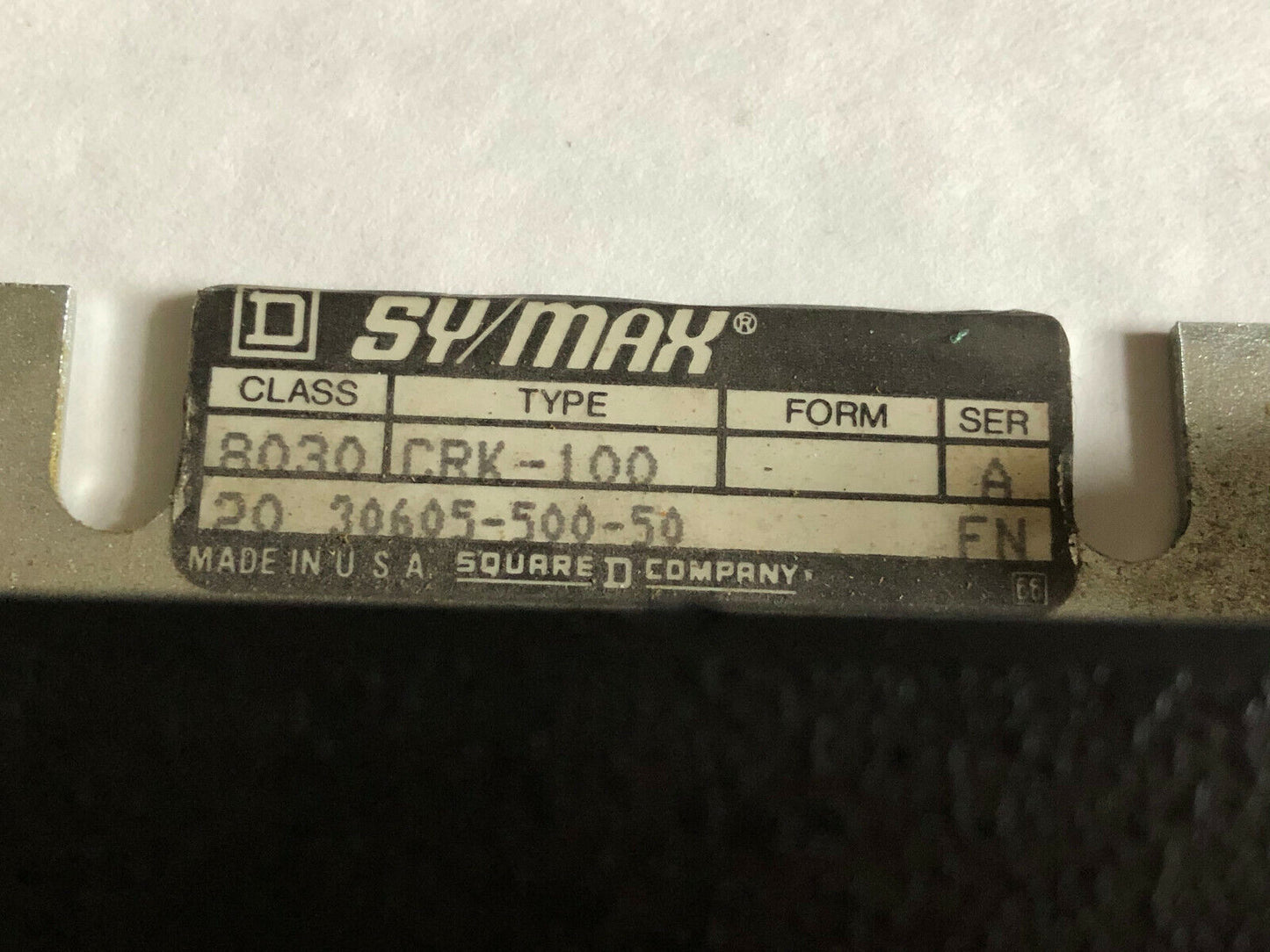 Square D 8030 Crk-100 Sy/Max I/O Rack Assembly,Tn