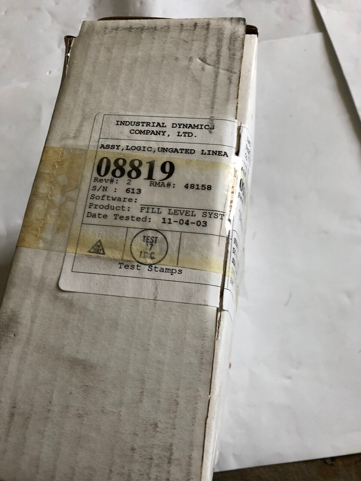 New Industrial Dynamics 8819 Control Module,Insp. Logic,Insp Logic,Part 08597,De