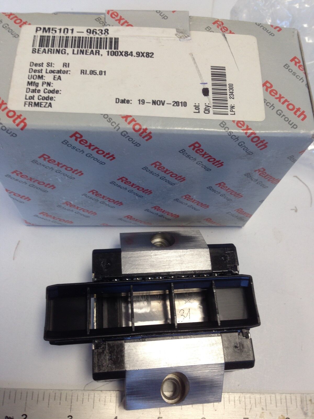 New Rexroth Bosch R166539420 011 (7210) 5101-9638-A Linear Rail Bearing,Dd