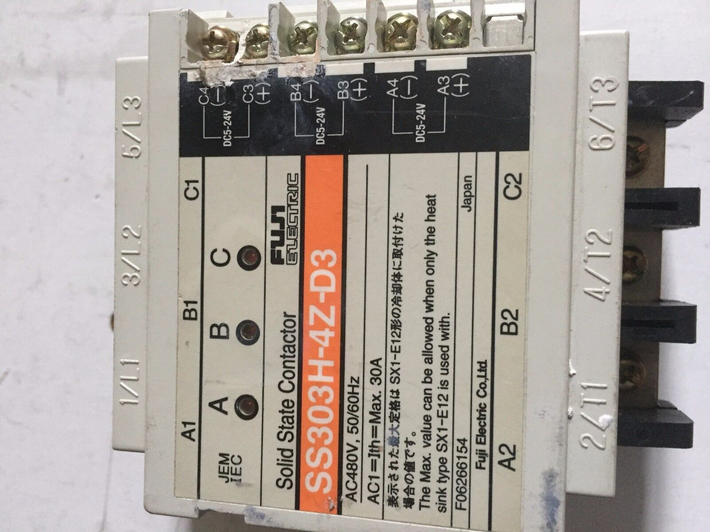 Fuji Electric Ss303h-4Z-D3 ,30A Solid State Contactor Ac480v,Br