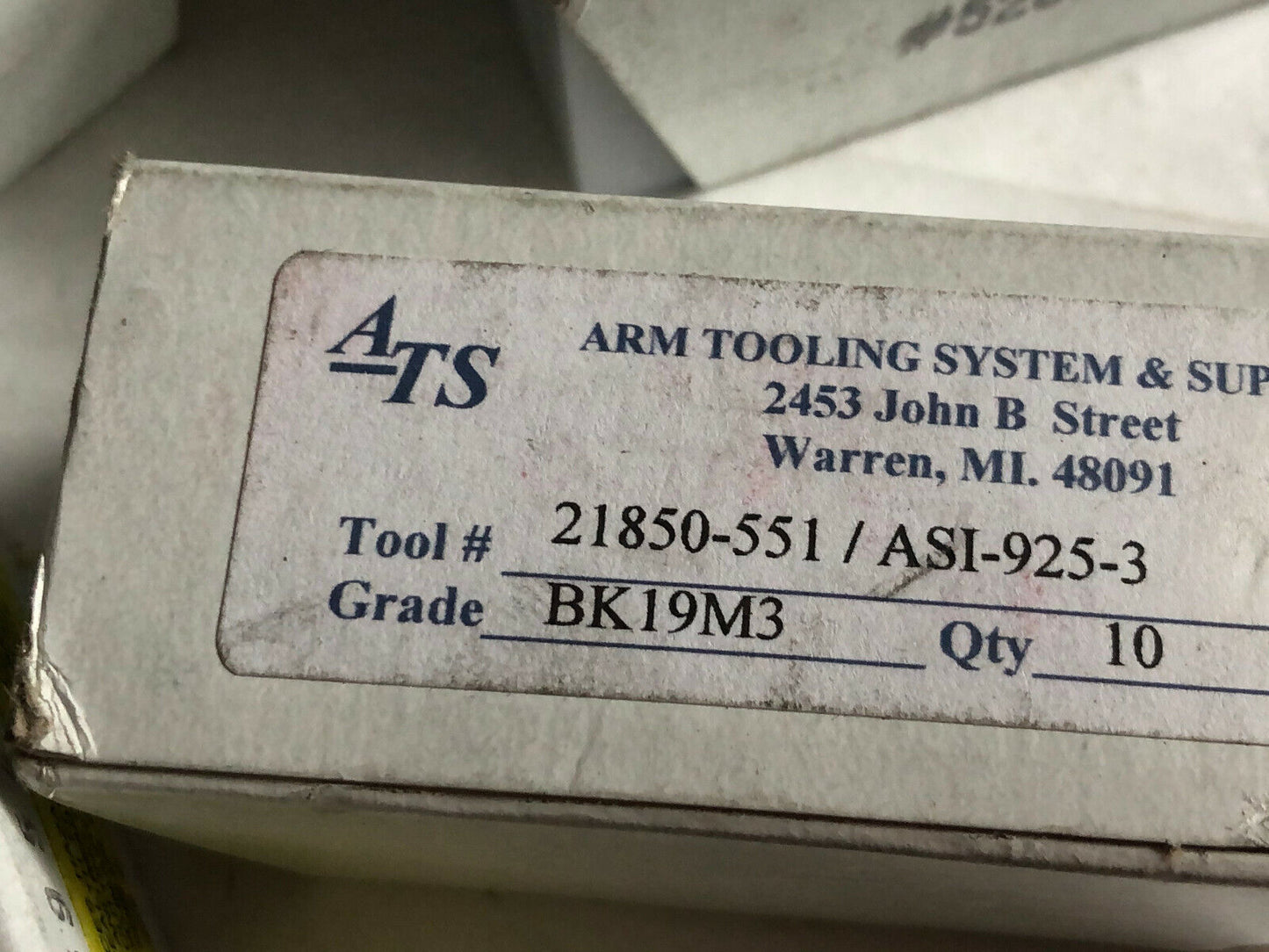 Lot 40 Arm Tooling 21850-551/Asi-925-3 Dual Edge Carbide Inserts,Ats Bk19m3,Ez