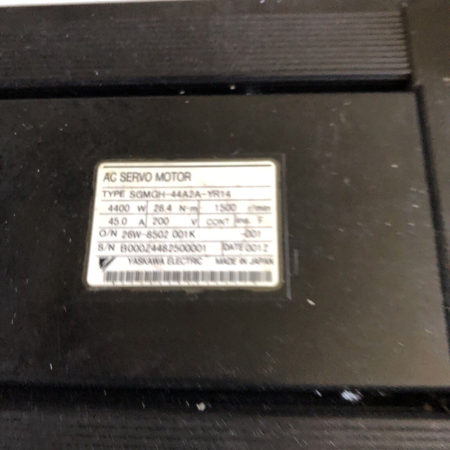 Yaskawa Sgmgh-44A2a-Yr14,Utsae-B17bb Ac Servo Motor,200V,4400W,1500,Ex