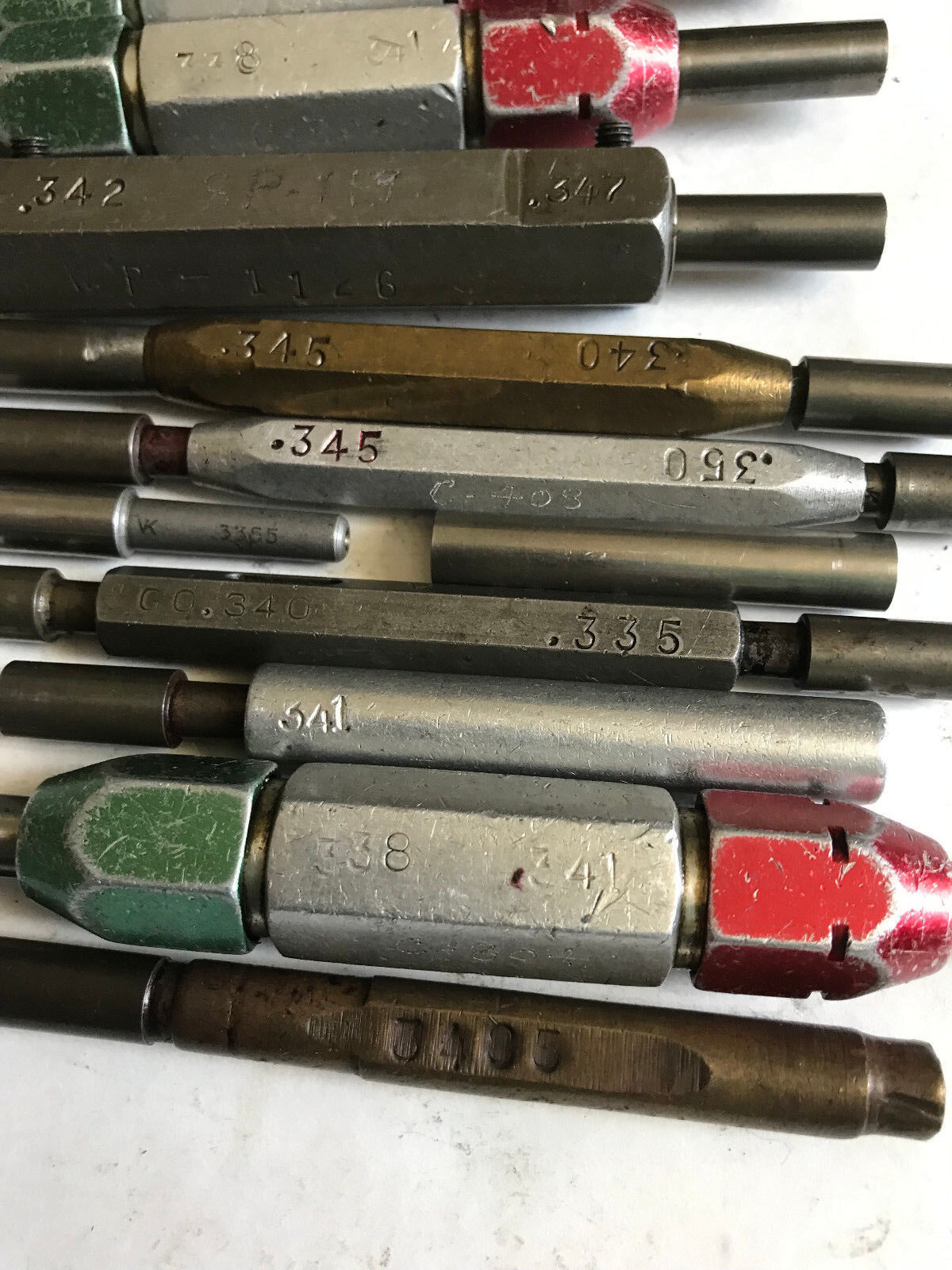 Mixed Lot Go No Go Plug Gages,.341,.345,.350,.335,342,.347, .338",.350",Es