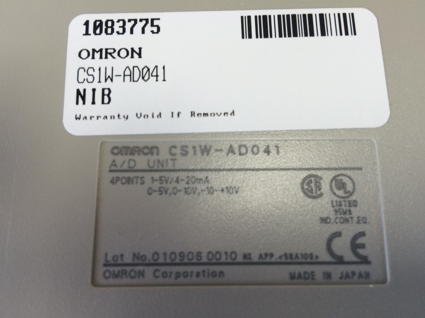 New Omron Cs1w-Ad041,Input Module Analog 4Point Cs1w-Ad041,010906 0010,Fk