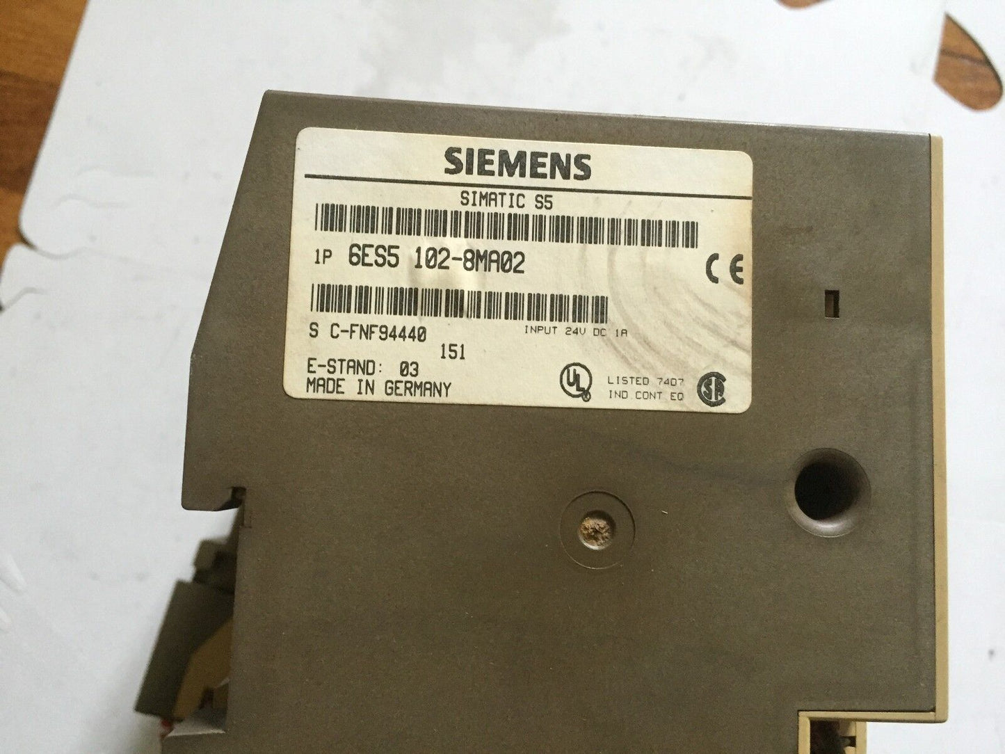 Siemens S5-100U,6Es5 102-8Ma02,431-8Ma11,451-8Mr12, Cpu102 Plc Unit,Bh