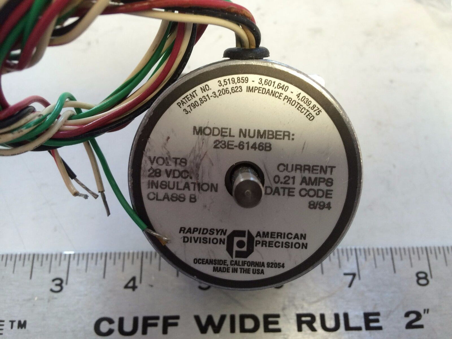 New Rapidsyn 23E-6146B Division Stepper Motor 28Vdc 0.21Amps , Ec