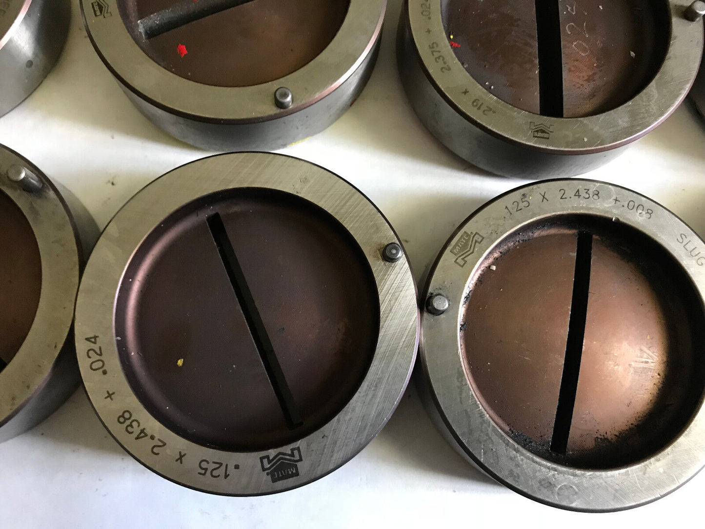Lot 19 Mate .219X2.375 Rectangular Turret Punch Slug Free Dies,3-1/2" O.D.,Ab