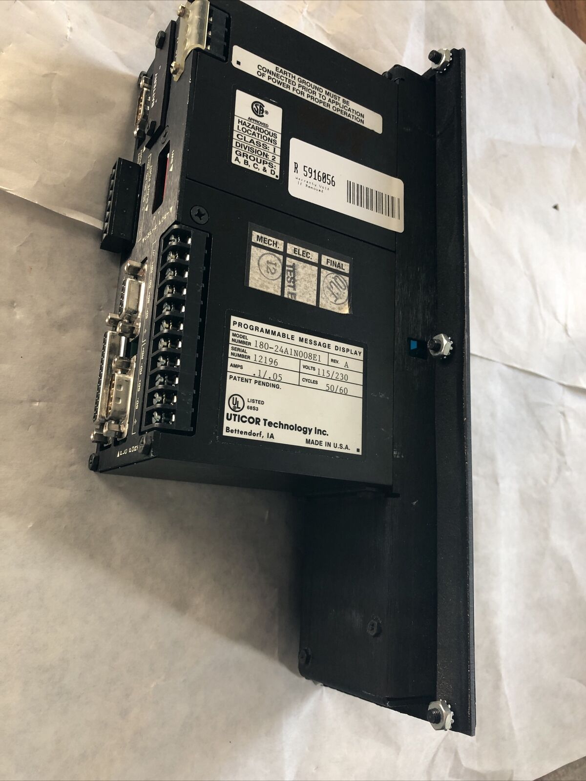 Uticor 180-24A1n008e1,Pmd 180, Avg Message Display .1/.05Amp 115/230V,Ee