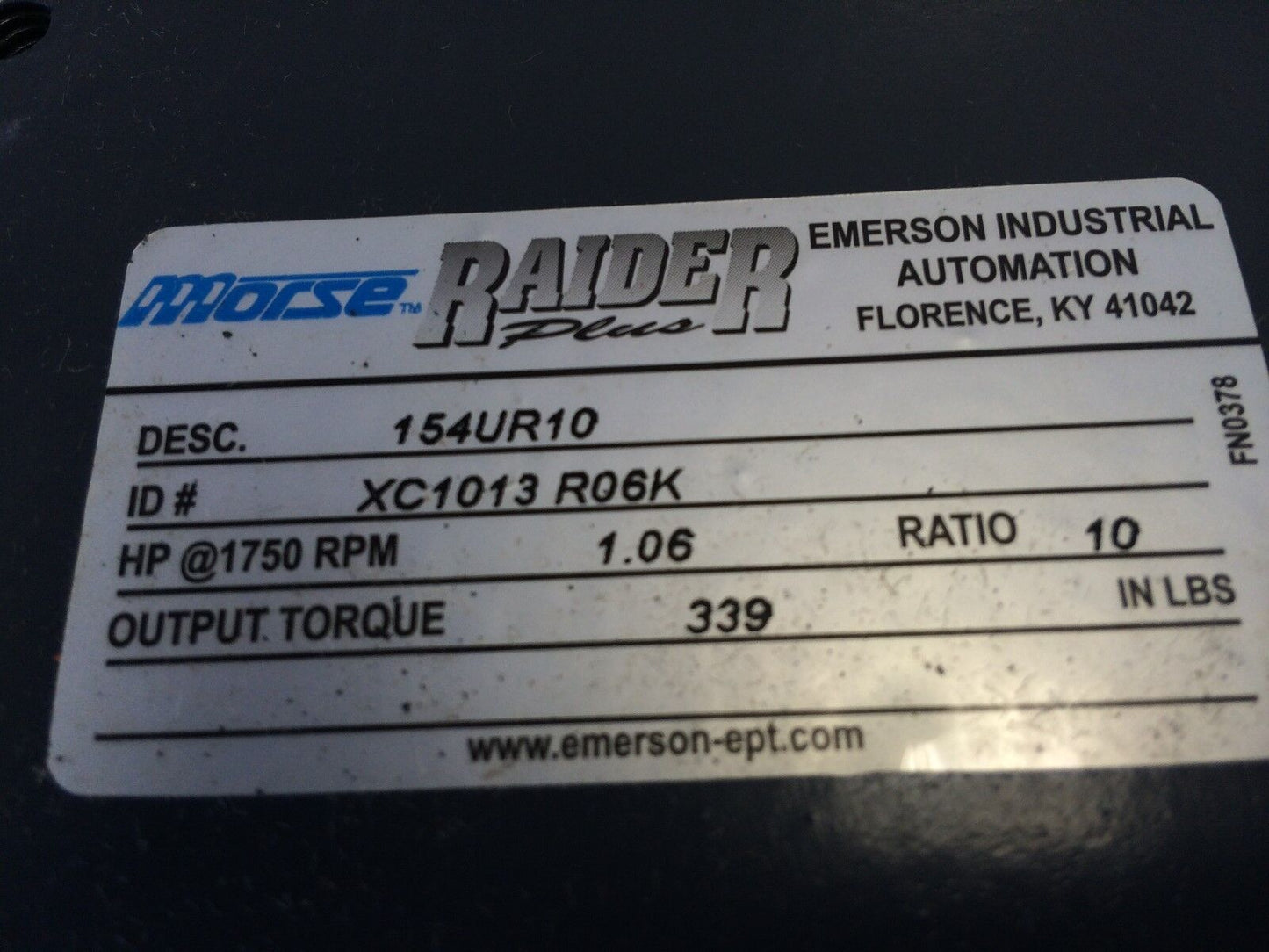 Morse 154Ur10 Raider Gearmotor,10:1-Ratio,1.06-Hp 305862Rc,Xc1013,905862Rc,Fg