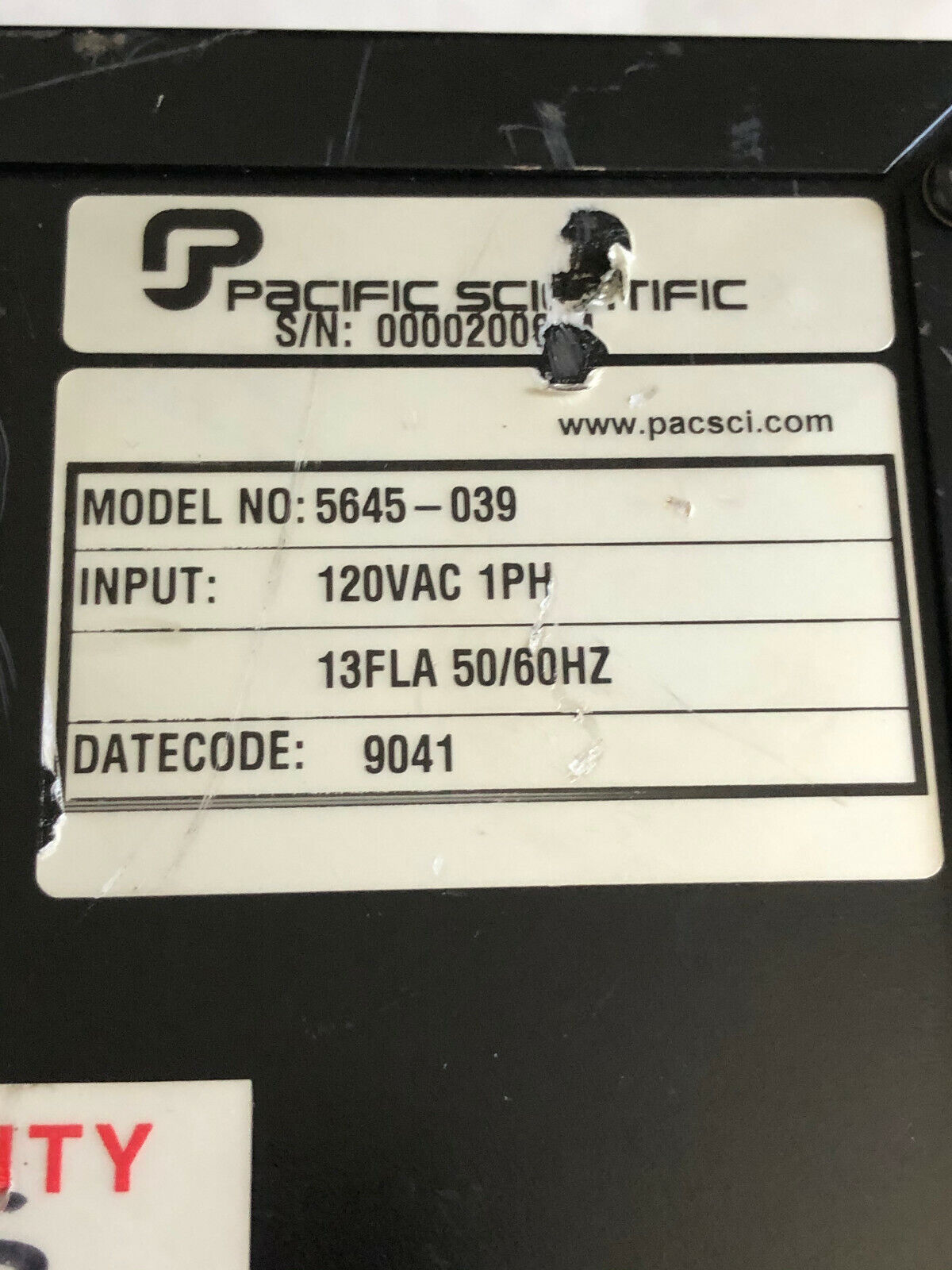Pacific Scientific 5645-039,5645 Indexer/Drive Motion Contr0l 5645-039,Ap