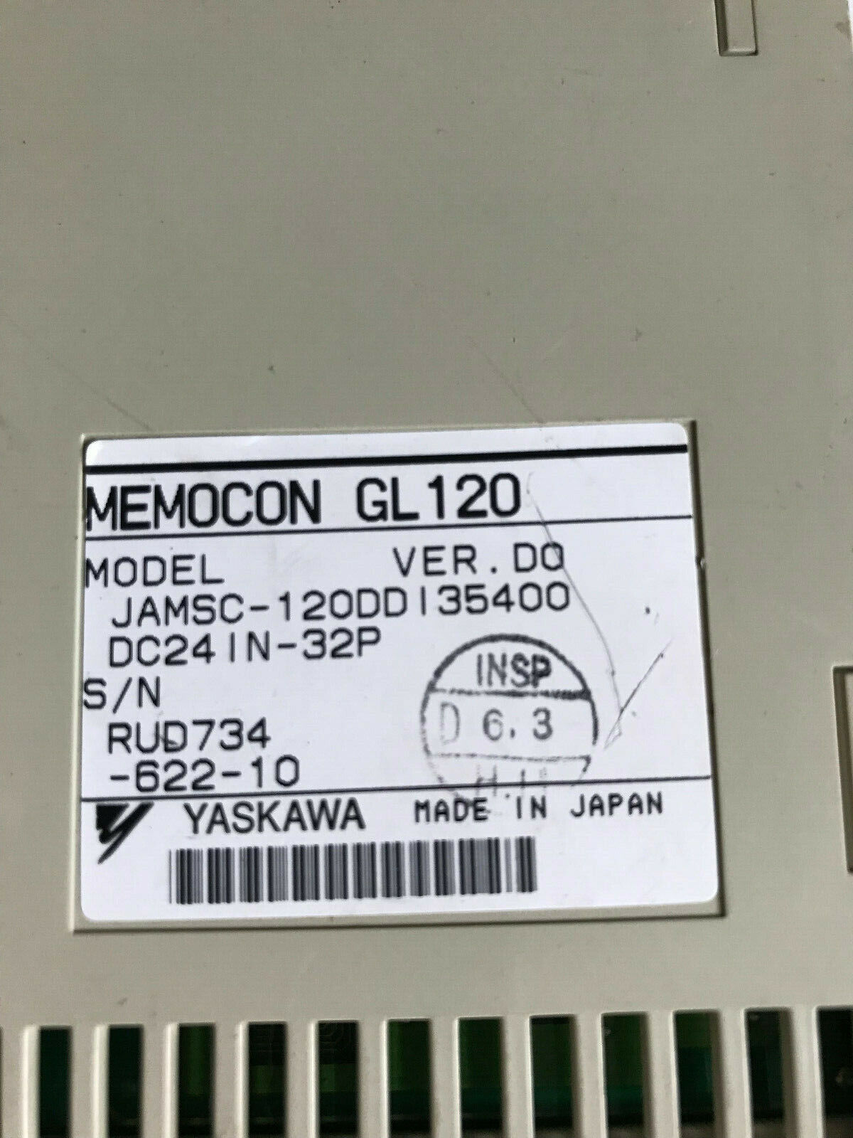 Yaskawa Jamsc-120Dd135400,Memocon Gl120 Plc Unit. Dc24 In-32P,120 Ddi 354 00,Ae