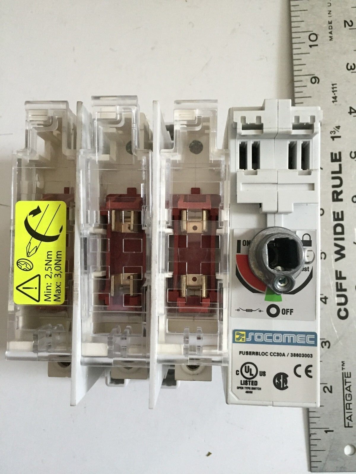 New Socomec Fuserbloc Cc30a / 38603003 Switch 30 Amp, 600V,Cc30a/38603003,Am