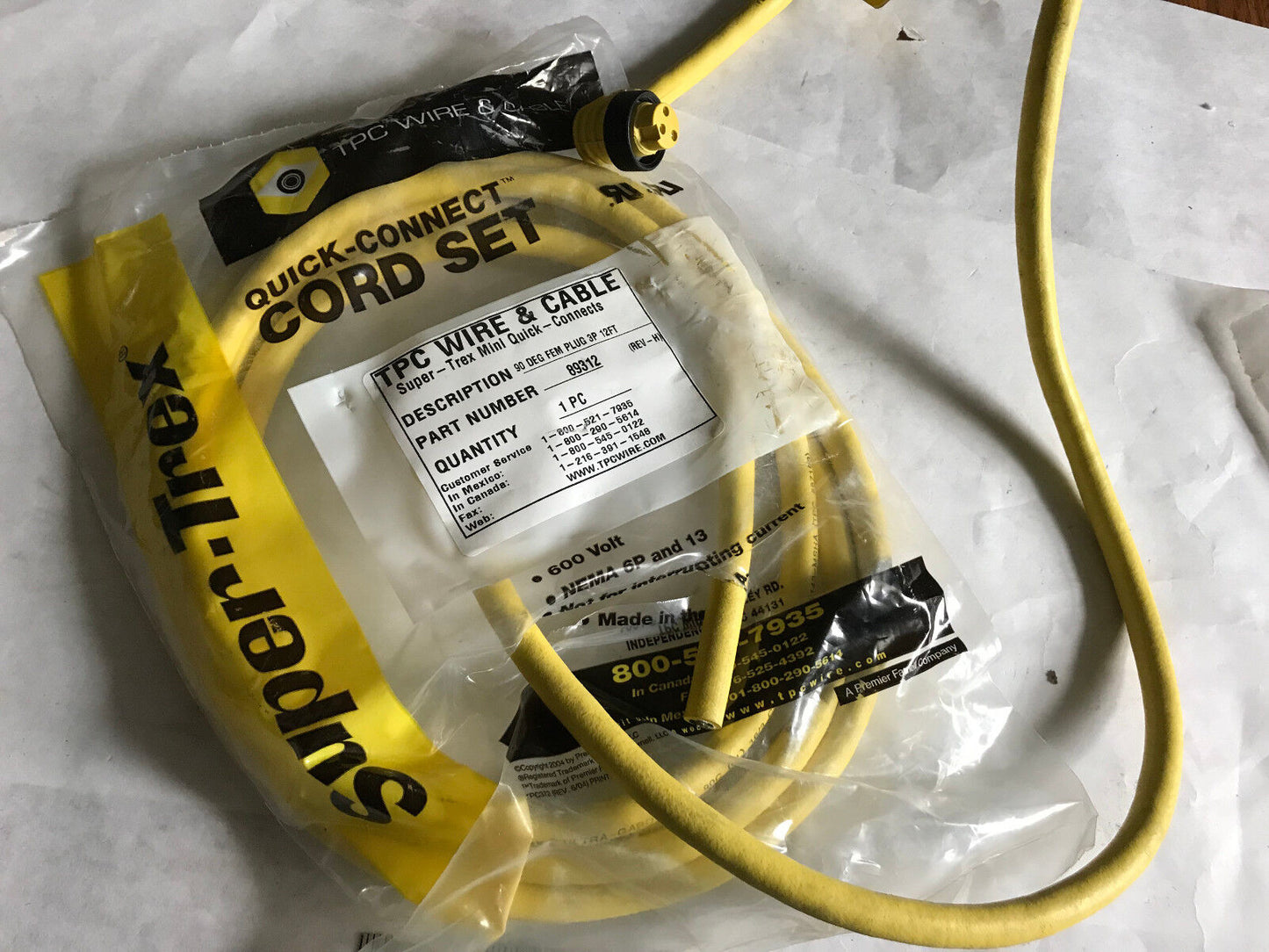 New Tpc 89312 Wire&Cable 89312 Ak08p Super-Trex Quick Connects ,Eq