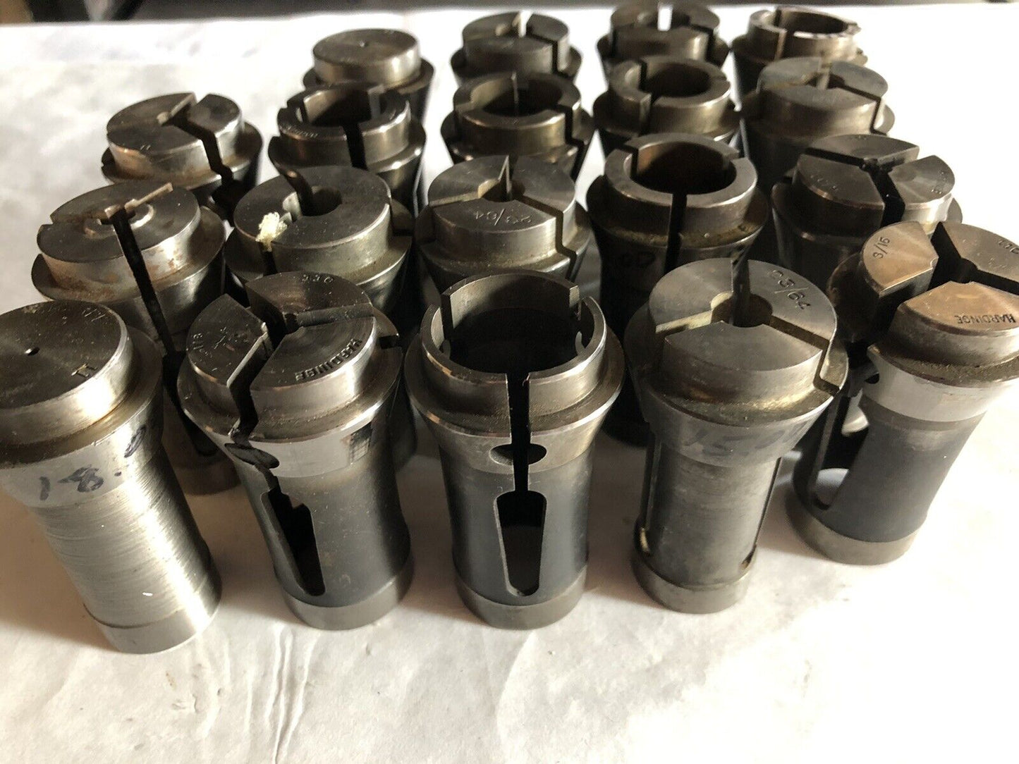 Lot 19 Mixed Brown & Sharpe,Hardinge #11 Collets, 1/16" To 1" 1/8,1,1/3,23/64,Bp