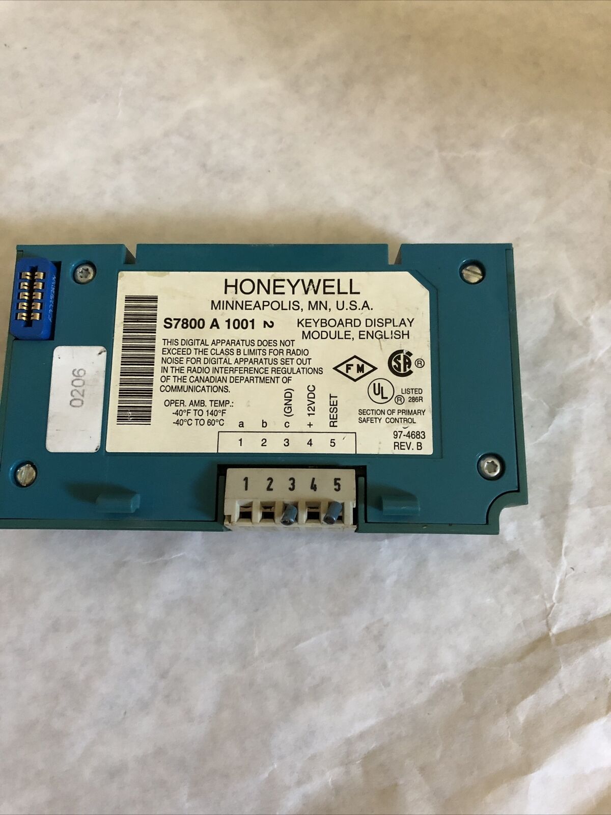 Honeywell S7800a 1001 Burner Control English Keyboard Display S7800a1001,Cx