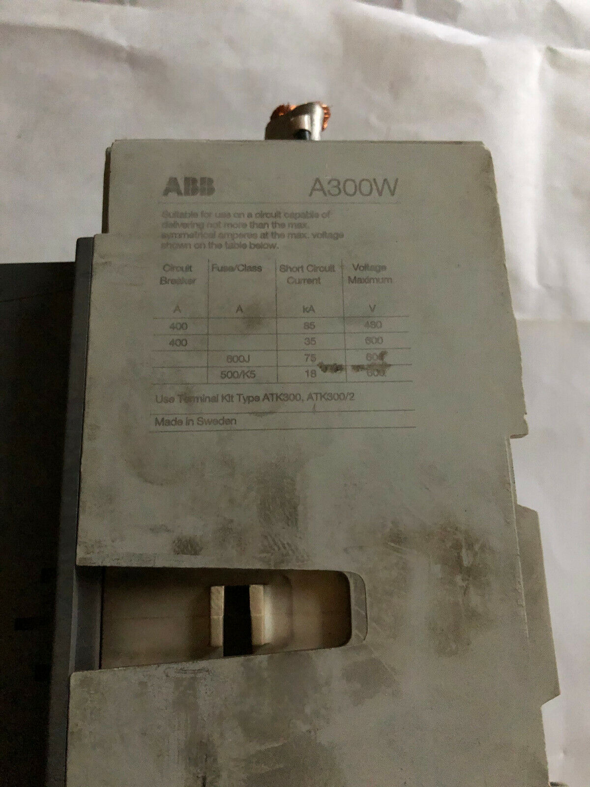 Abb A300w-20,Abb A300w Welding Isolation Contactor,600Vac,400A Continuous,Be