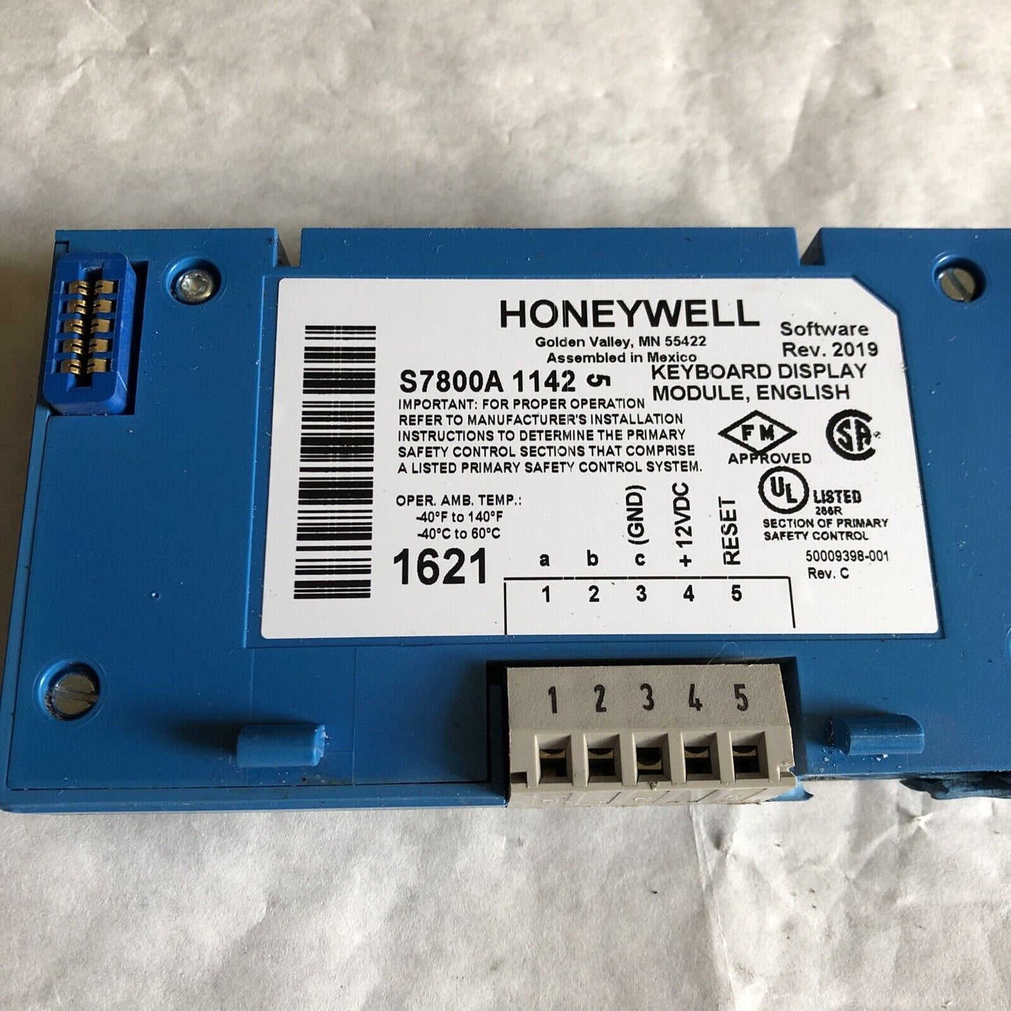 Honeywell S7800a 1142 Keyboard Display Module (Top Damaged),Sj