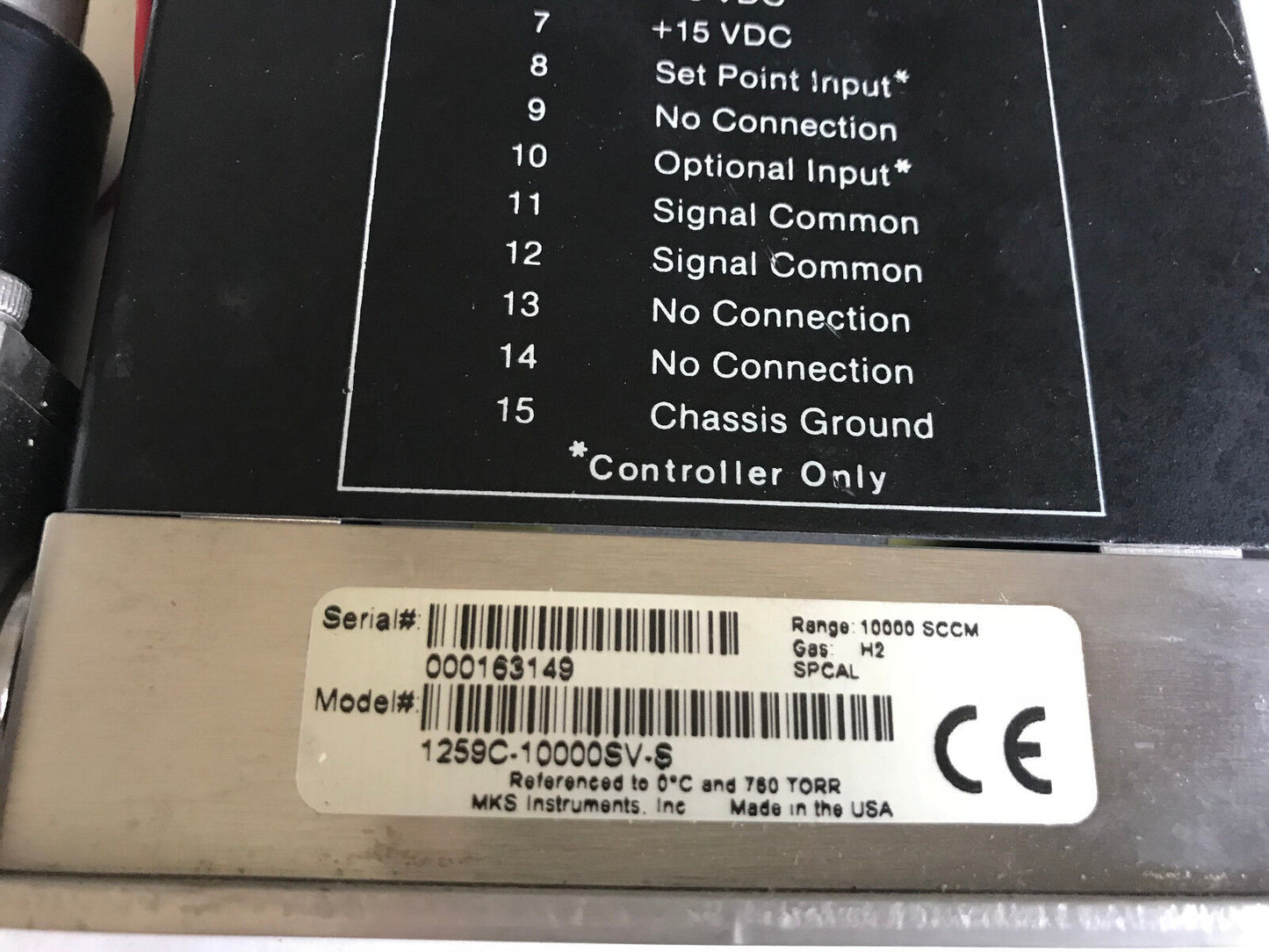 Mks Instruments 1259C-10000Sv-S Mass Flow Controller ,Sa