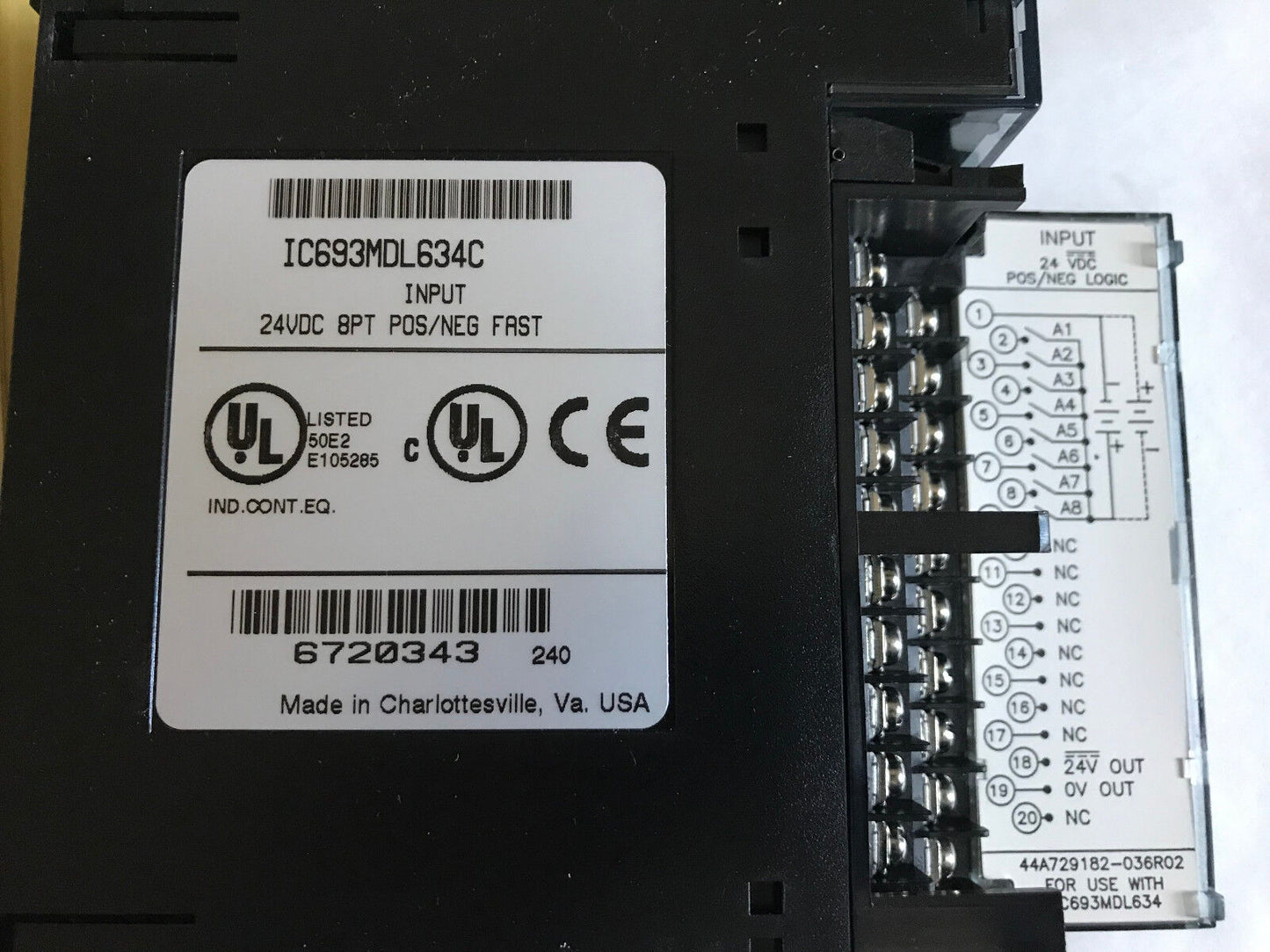 New Fanuc Ic693mdl634c Plc Iinput Module, 8 Pt, 24 Vdc,Ge Fanuc Mdl634,St