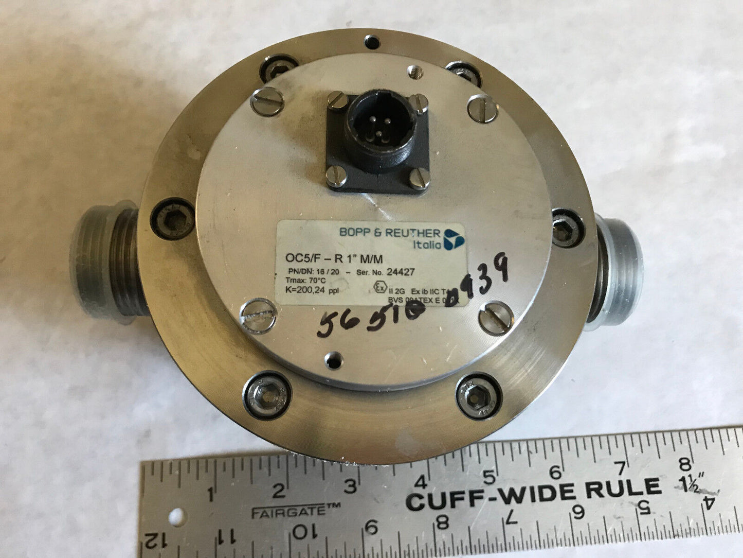 New Bopp & Reuther Oc5/F-R 1" M/M Oval Wheel Meter,Bopp & Reuther Oc5/F-R,Ex