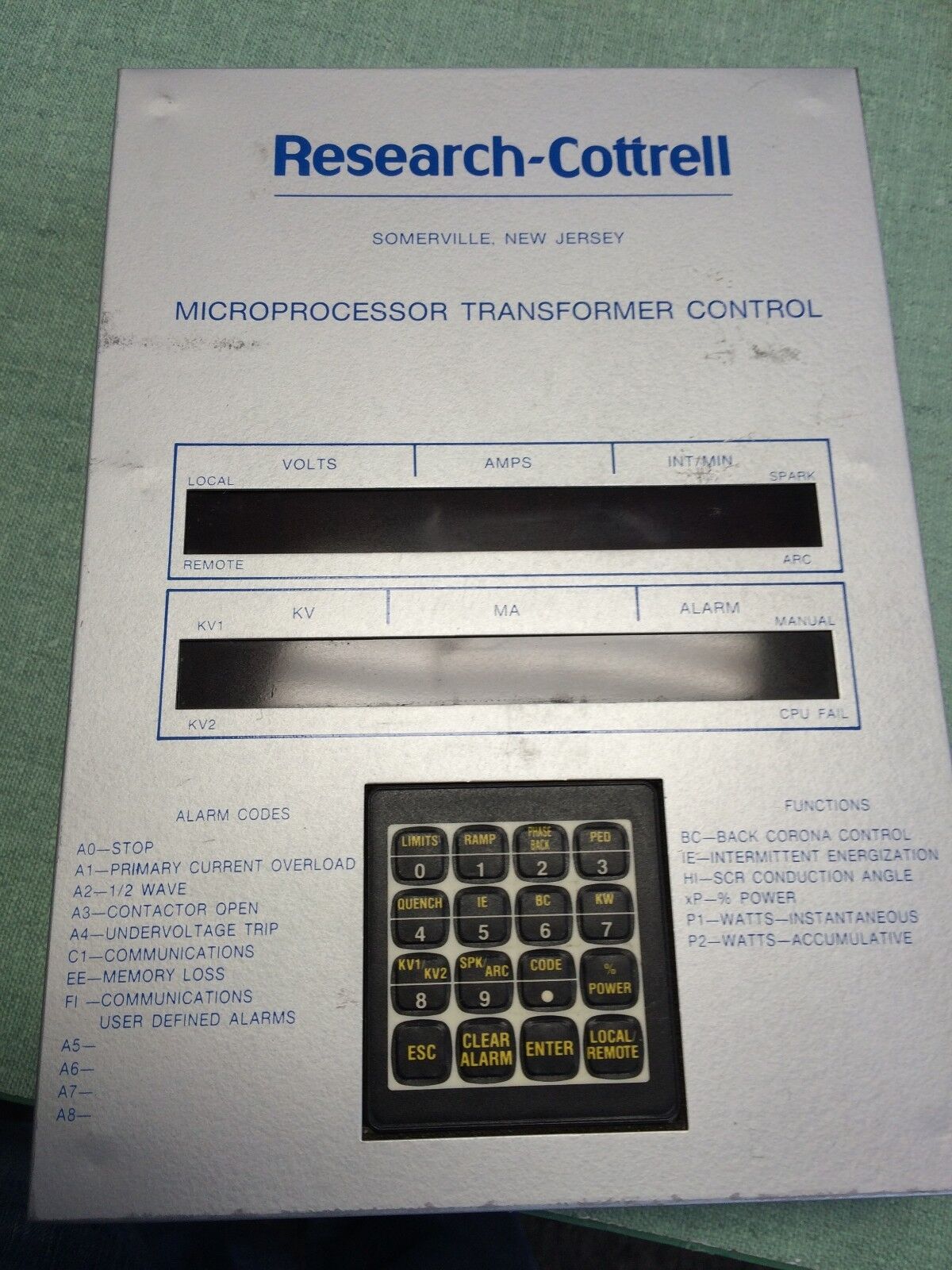 Hamon Research Cottrell 116465-C,Microprocessor Tranformer Control Rk1310,Ct