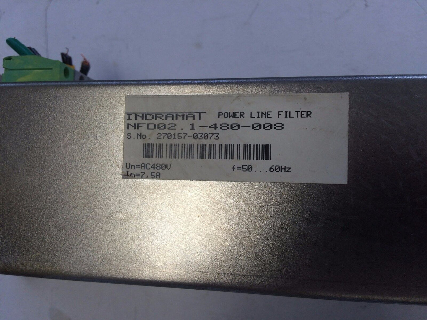 Indramat Nfd 02.1-480-008 / 3Xac 480V, 8A Power Line Filter, Cv
