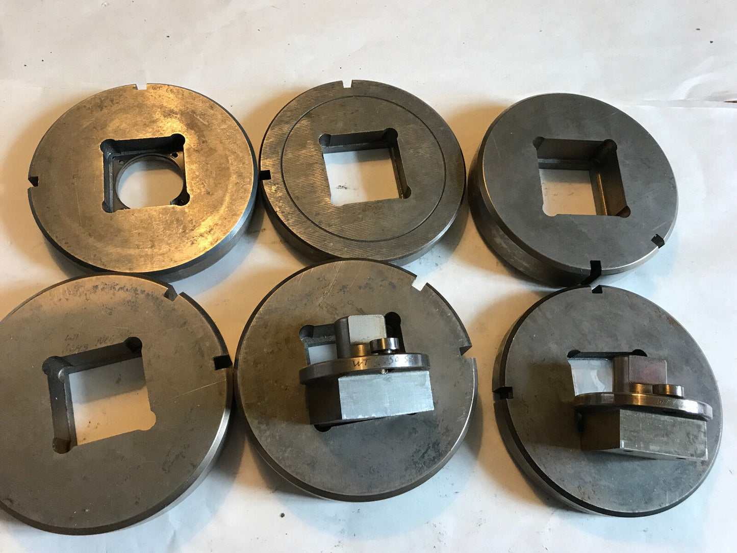 Lot 2 Sets Strippit Thick Turret Square Punches & Dies,Wt 1.625",1.750",1.643,Ad