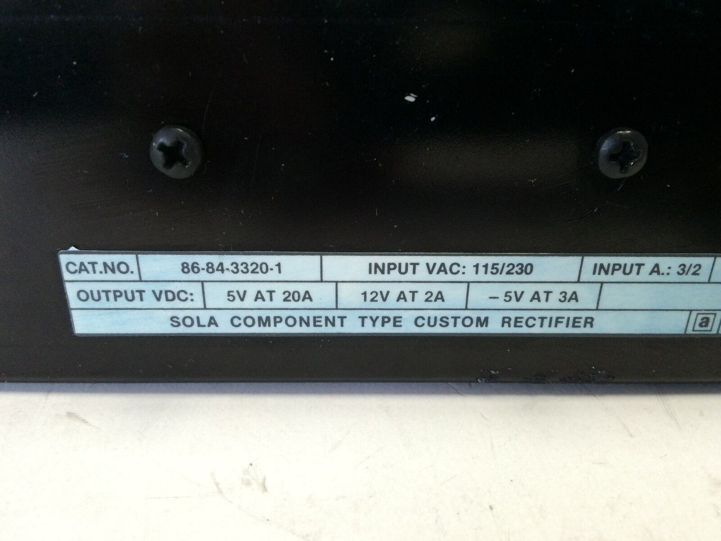New Sola 86-84-3320-1 Electric Power Supply Output 20Amp 5Vdc,9-6942-02,Fb