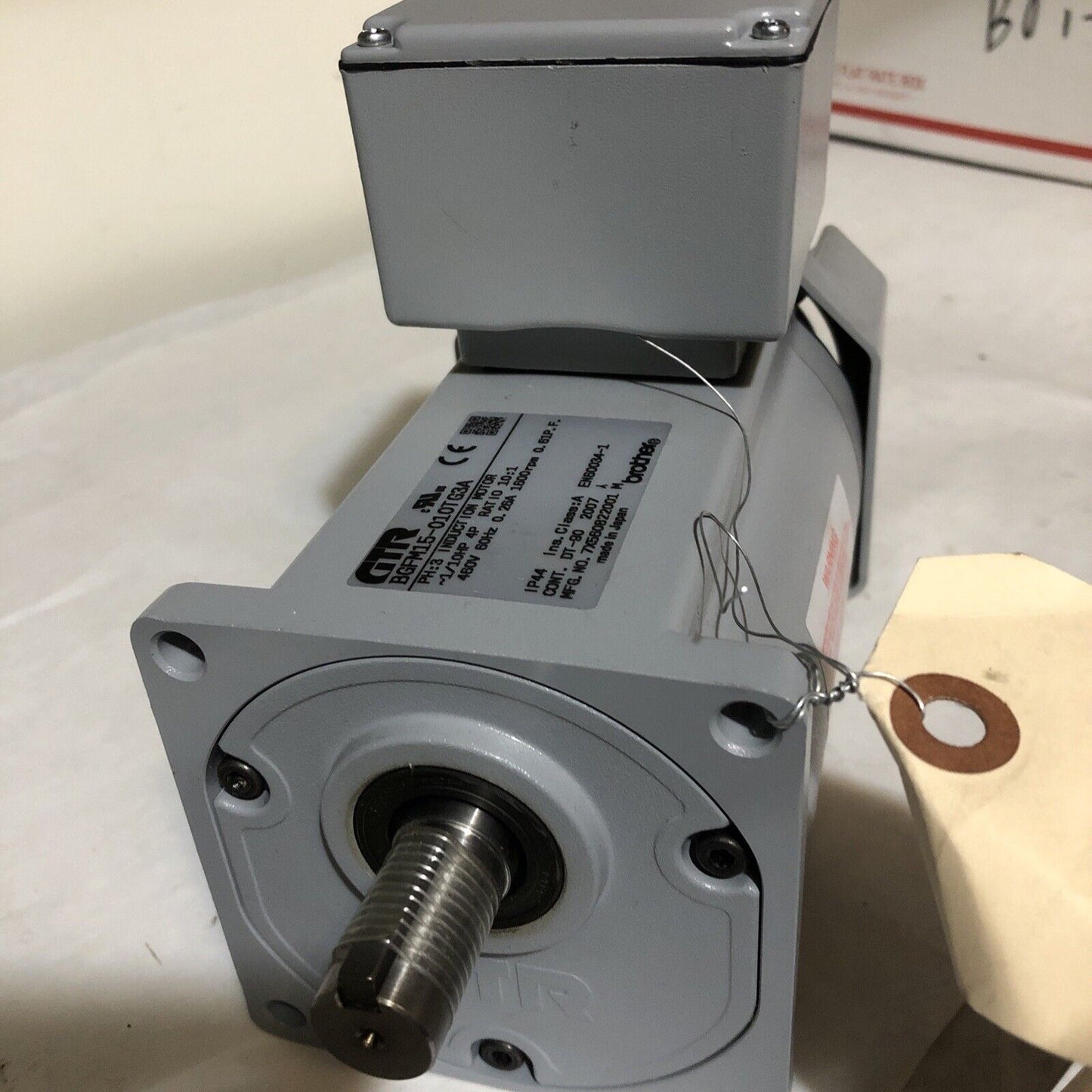 New Gtr Bgfm15-010Tg3a Induction Motor, 3-Phase, 1/10 Hp, Ratio 10:1, 460 V,Bo