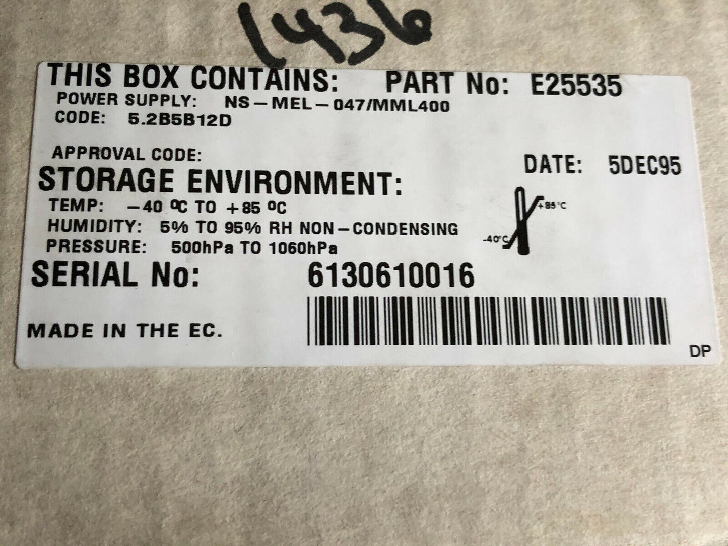 New Lambda 4B3na2a-1436, Scs-1436M,Omega Mml400,Power Supply,Mml400-E25535,Bm