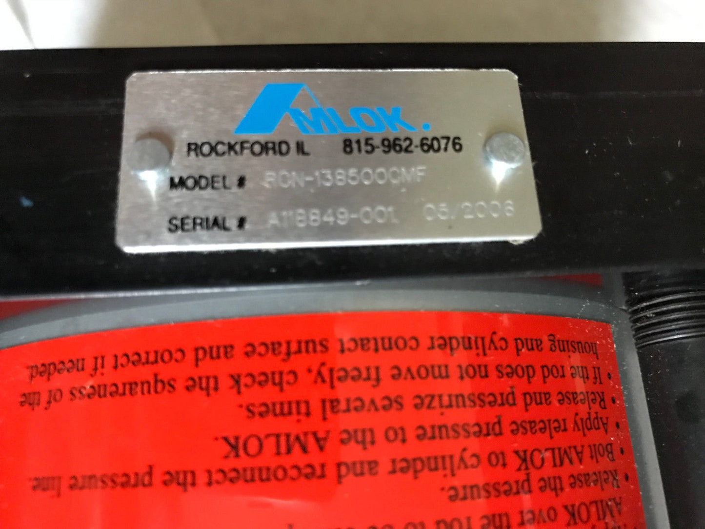 New Mlok Rcn-138500Cmf Pneumatic Cylinder Amlok A118849-001,Rcn-1385Oocmf,Ab