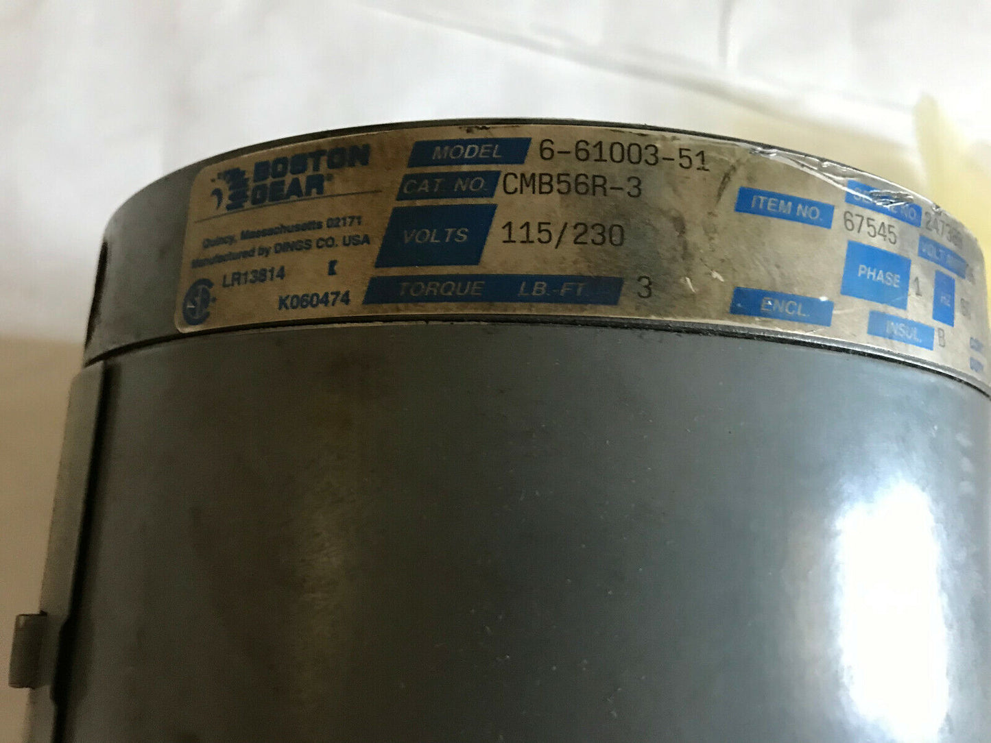 Boston Gear 6-61003-51,Cmb56r-3,Brake,115/230V, 3Lb-Ft,1Ph,Cmb56r3,Sn