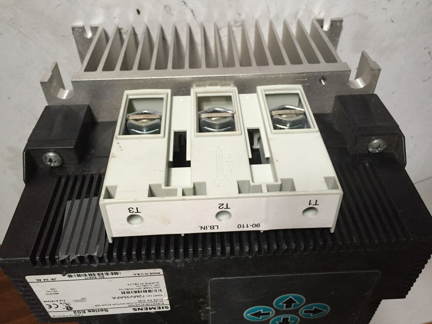 Siemens 72Mv35afa Solid Elevator Starter E02,3Ph 460/575V 75/100Hp 105Amp,Ag