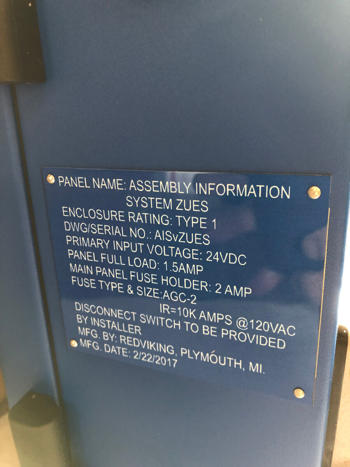 New Redviking Zues Operator Panel,Assembly Information System Zeus,Agg-2,An
