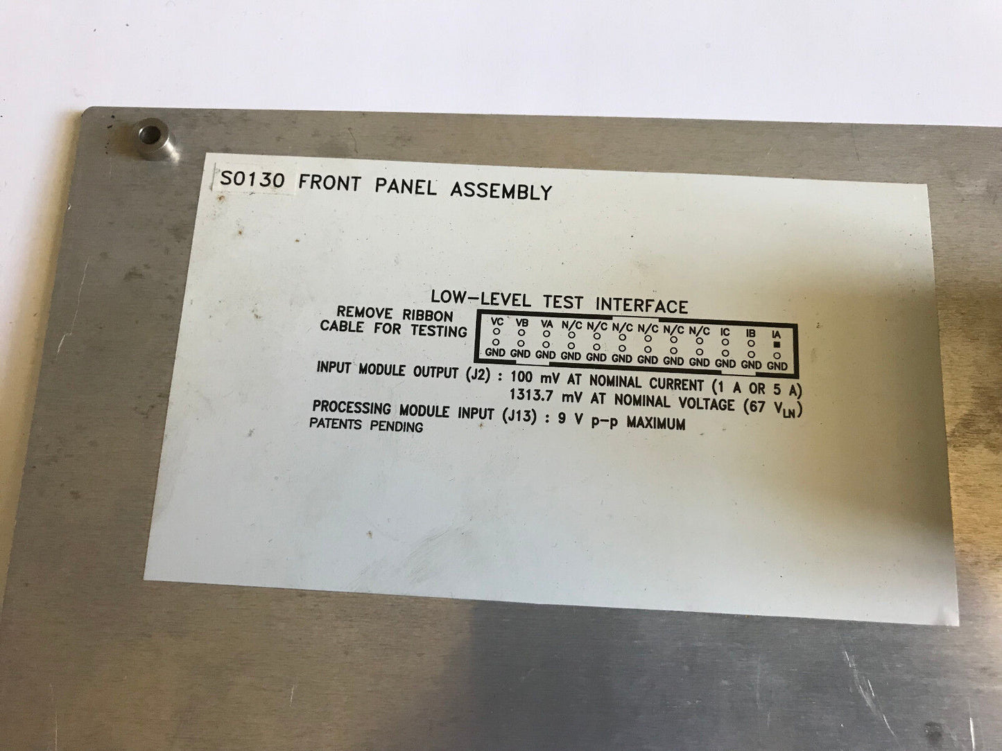 New Schweitzer Engineering Laboratories S0130 Sel-321 Front Panel Assembly,Sb