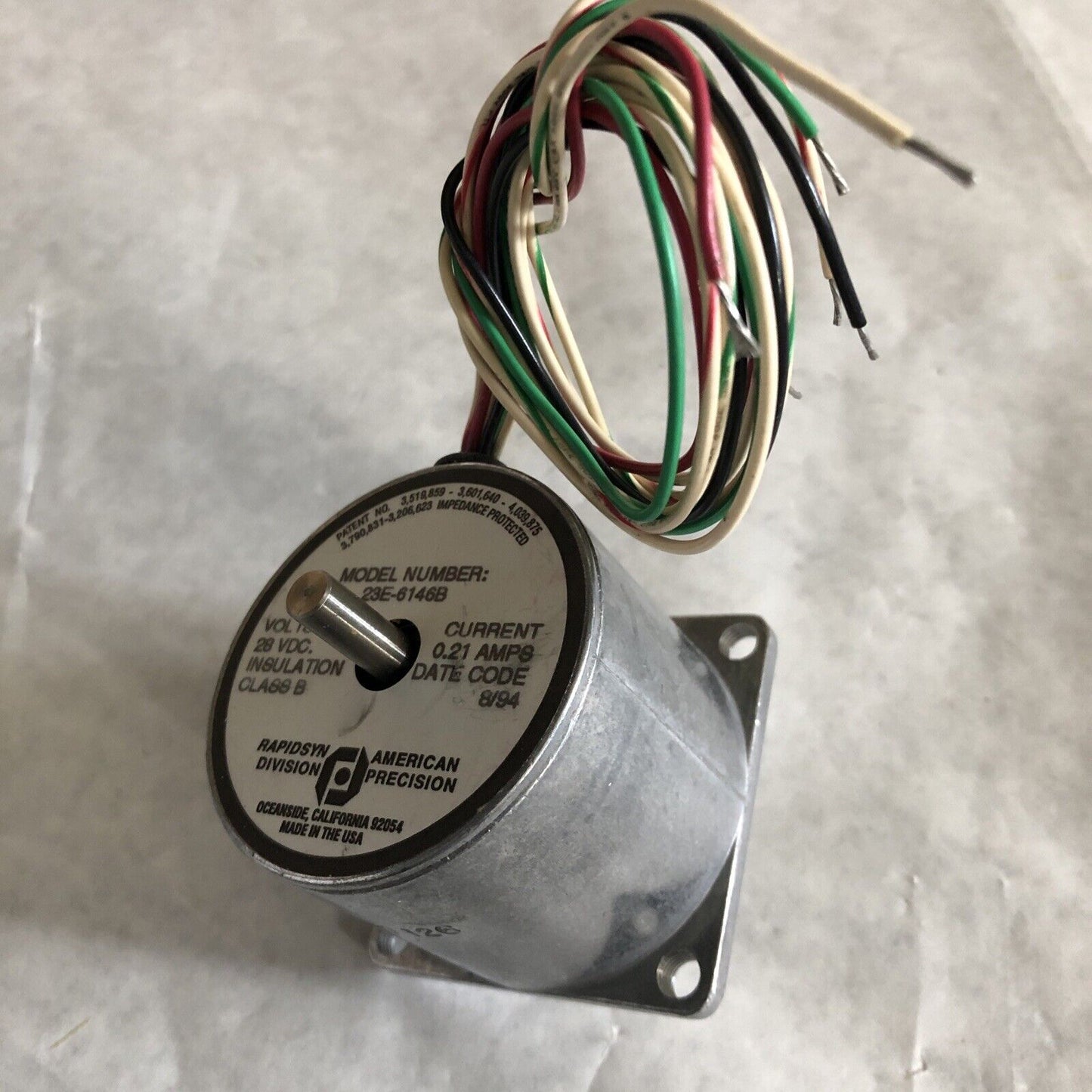 New Rapidsyn 23E-6146B Division Stepper Motor 28Vdc 0.21Amps , Ec