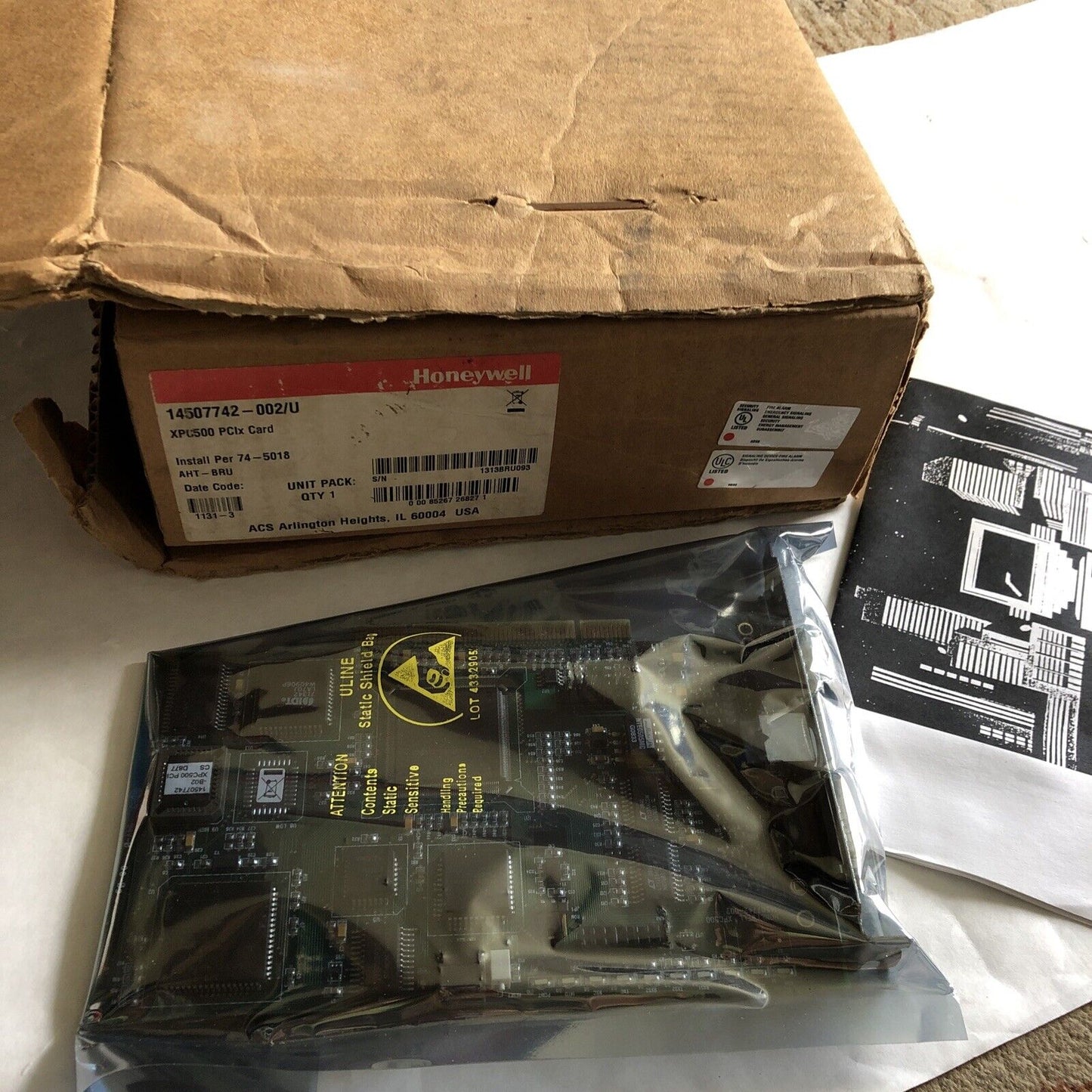 Honeywell 14507742-002/U Pc-Interface Card Hvac Xpc 500 Pci Board,09-0225-000,Er