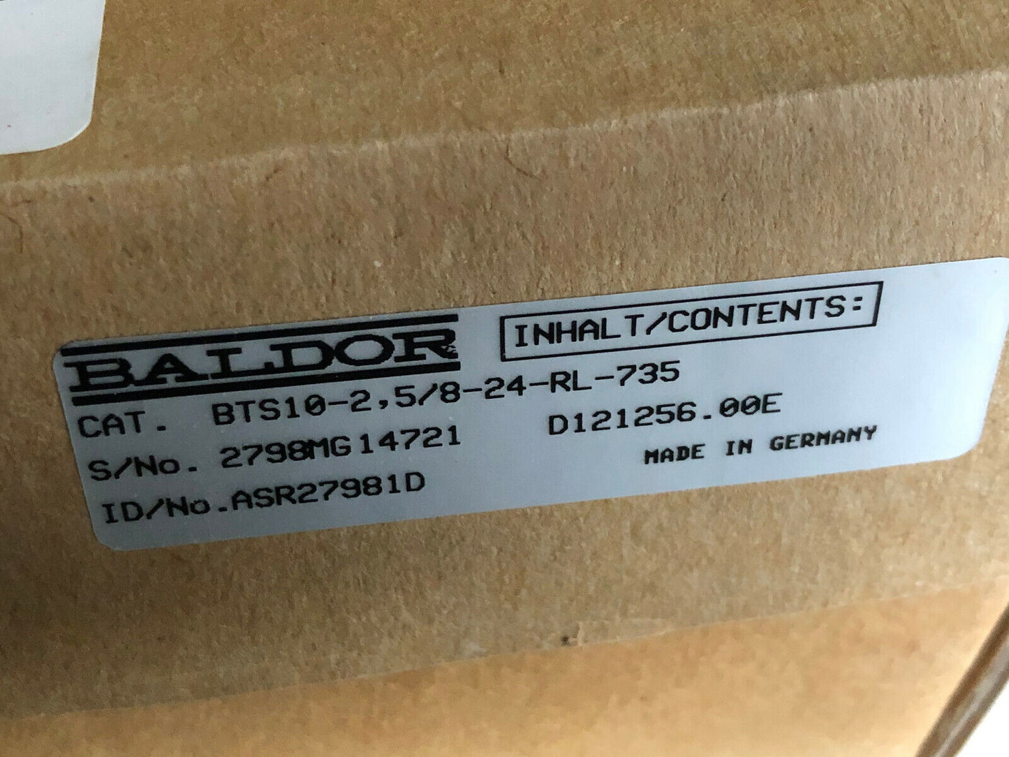New Baldor Bts 10,Asr Bts10-2,5/8-24-Rl-735 Baldor Asr Bts10,Asr27981d,Dj,Ck,Bw