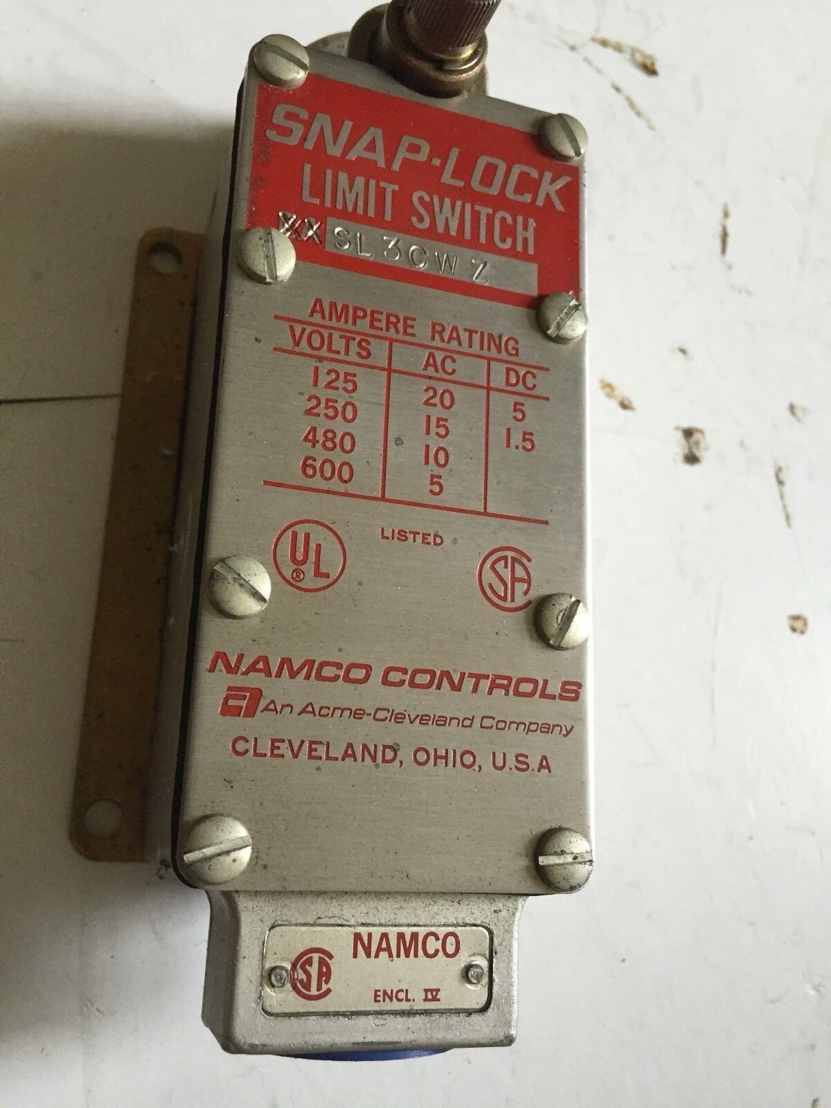 New Namco Sl3 Cw Z,Snap-Lock Ea Sl3cwz Limit Switch,600V, Xxsl3cwz ,Be